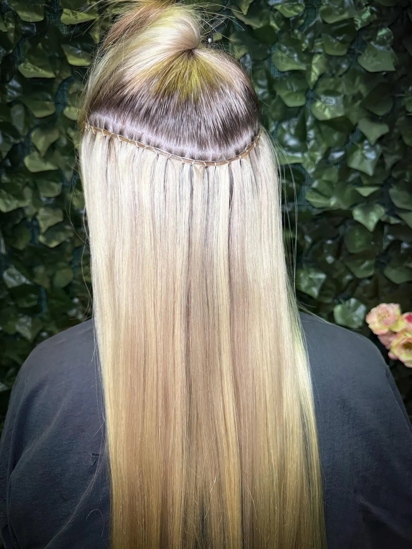 Hand-tied wefts installed at the root, blended into a bright blonde — Cosmetology by Cami, Hammond, Louisiana