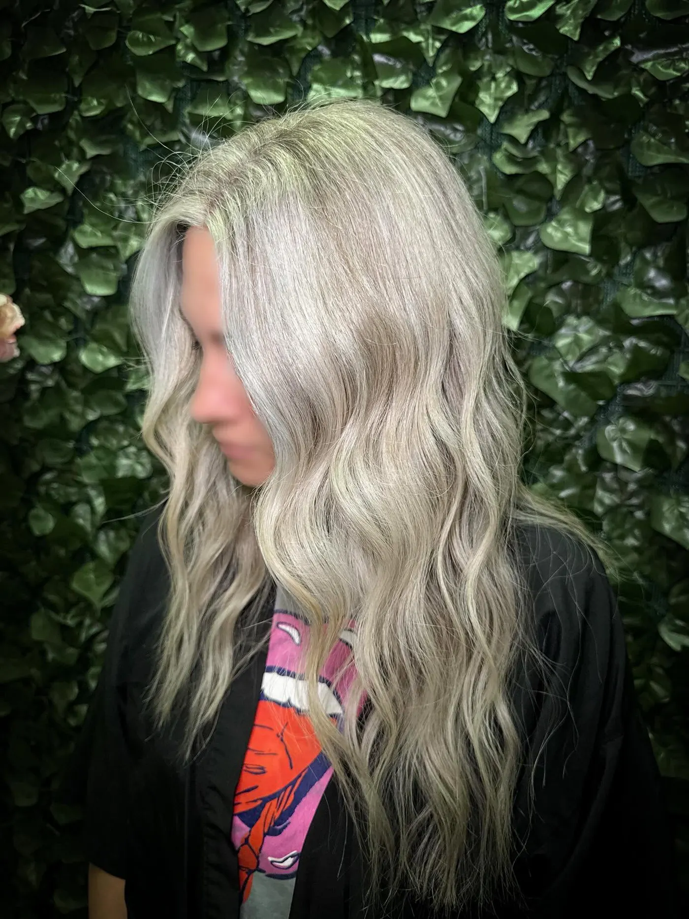 A cool, silver-toned blonde with high lift through the lengths — Cosmetology by Cami, Hammond, Louisiana